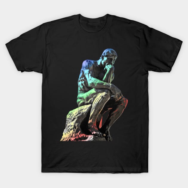 The Thinker Statue Colorful Artwork T-Shirt by Embrace Masculinity